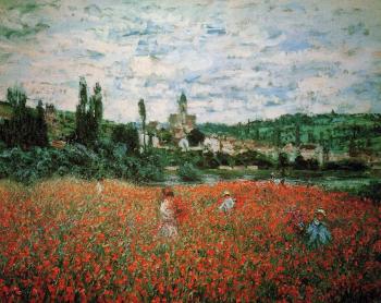 Claude Oscar Monet : Poppy Field near Vetheuil